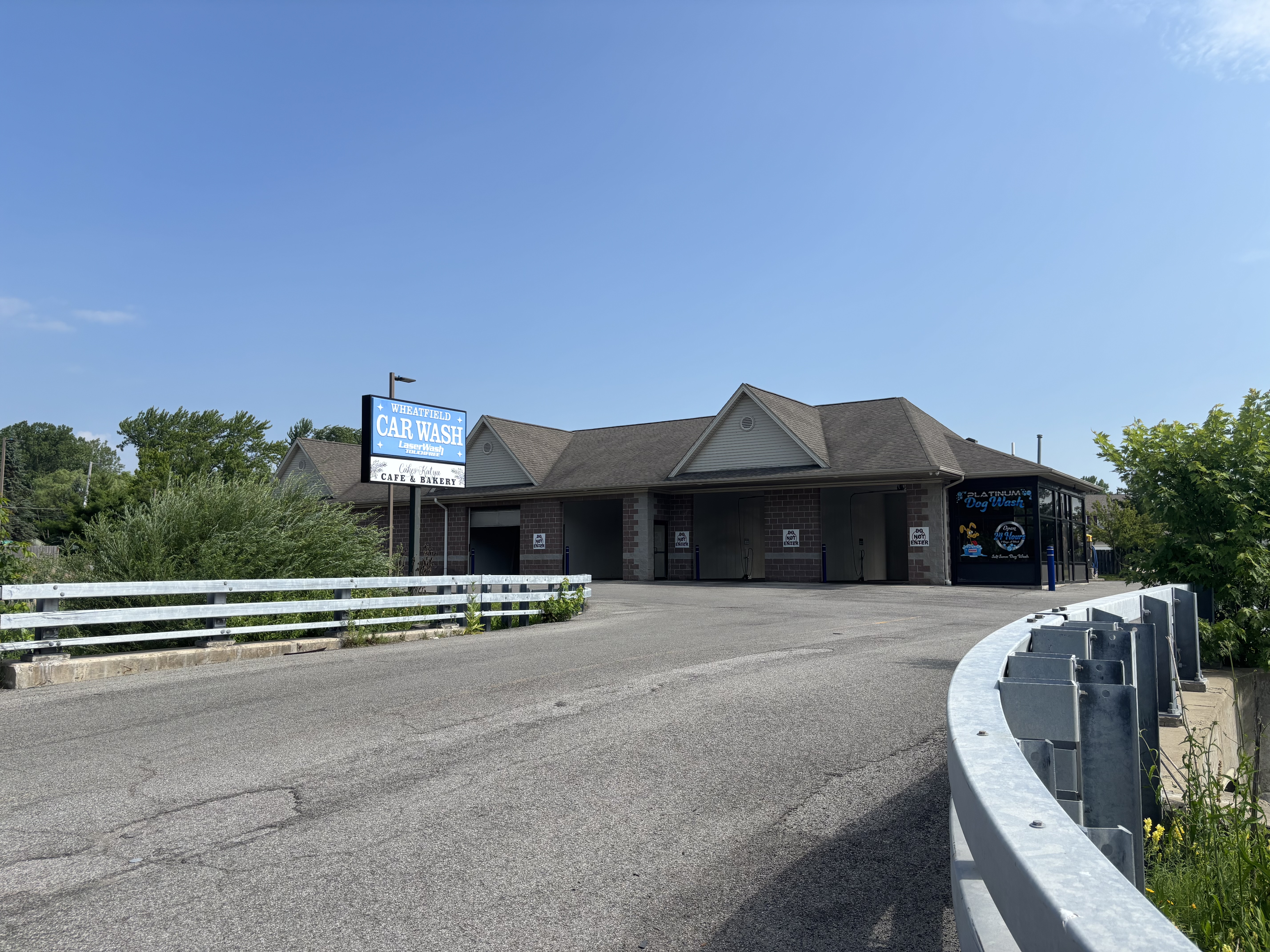 Exterior of the car wash building